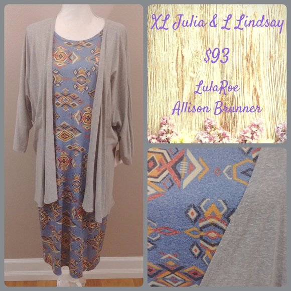 ⭐ Light Blue Tribal Pattern Bodycon Dress - Lularoe Julia - XL - NWT - Picture 3 of 3